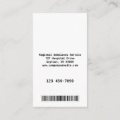 Paramedic Services Visitenkarte (Rückseite)