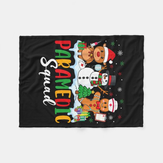 Paramedic Squad Reindeer Snowman Gingerbread Chris Fleecedecke (Vorderseite (Horizontal))