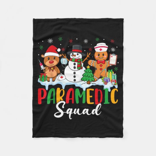 Paramedic Squad Reindeer Snowman Gingerbread Chris Fleecedecke (Vorderseite)