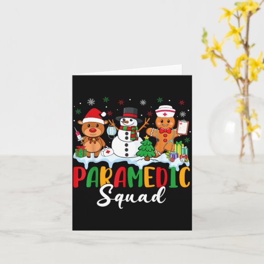 Paramedic Squad Reindeer Snowman Gingerbread Chris Karte (Gelbe Blume)