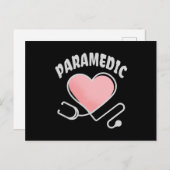 Paramedic Stethoskop mit Herz Postkarte (Vorne/Hinten)