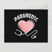 Paramedic Stethoskop mit Herz Postkarte (Vorderseite)