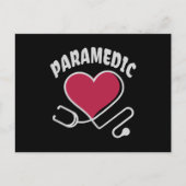Paramedic Stethoskop mit Herz Postkarte (Vorderseite)