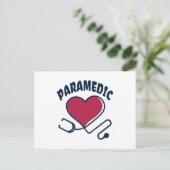 Paramedic Stethoskop mit Herz Postkarte (Stehend Vorderseite)