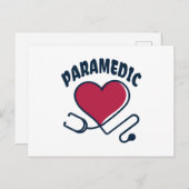Paramedic Stethoskop mit Herz Postkarte (Vorne/Hinten)