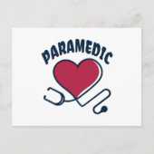 Paramedic Stethoskop mit Herz Postkarte (Vorderseite)