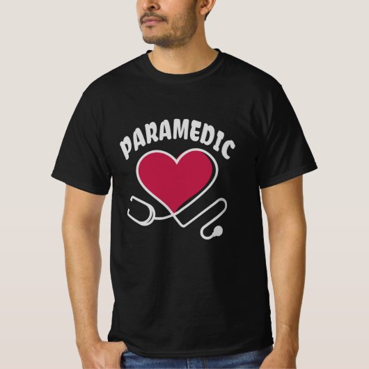 Paramedic Stethoskop mit Herz T-Shirt (Vorderseite)