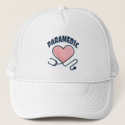 Paramedic Stethoskop mit Herz Truckerkappe (Vorderseite)