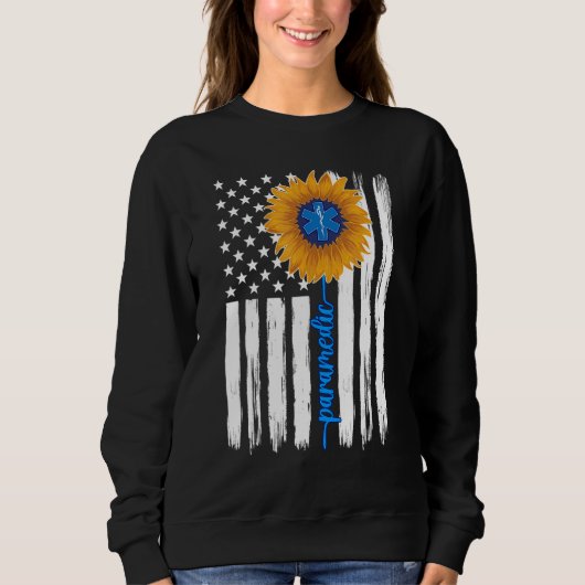 Paramedic Sunflower US Flag Paramedic 1 Sweatshirt (Vorderseite)