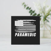 Paramedic USA Flag EMT EMS Doctor Medicine Ambulan Einladung (Stehend Vorderseite)