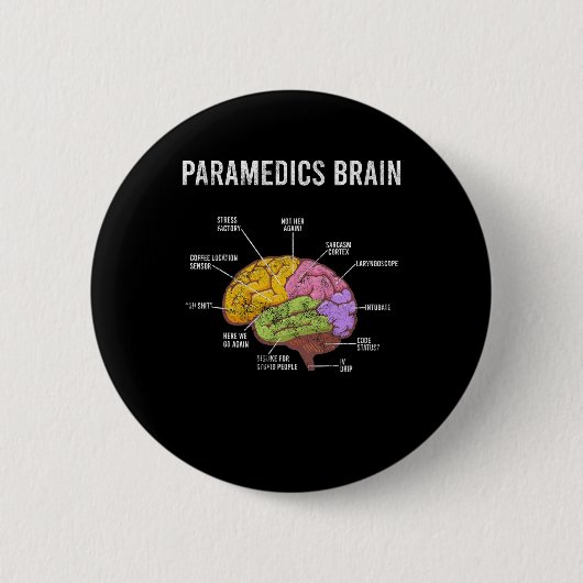 Paramedics Brain Medical EMT EMS First Aider Medic Button (Vorderseite)