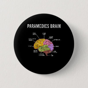 Paramedics Brain Medical EMT EMS First Aider Medic Button