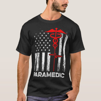 Paramedics Usa Flag Doctor Ambulance Nurse Emergen T-Shirt