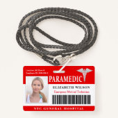 paramedisch| Foto-ID des Krankenhauses Medizinisch Ausweis (Vorderseite mit Schlüsselband)