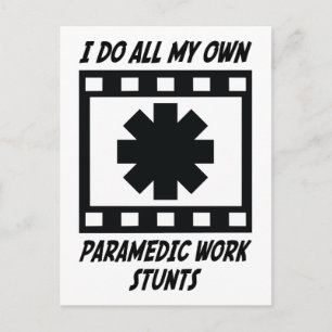 Paramedische Arbeitsstunts Postkarte