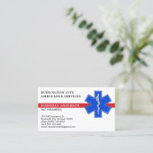 Paramedische Krankenwagen Star des Lebens Visitenkarte (Stehend Vorderseite)