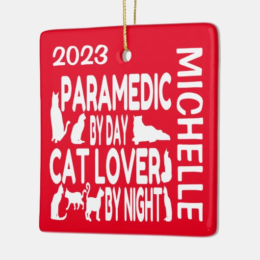 Paramedische Lieben Katzen CUSTOM Keramikornament (Links)