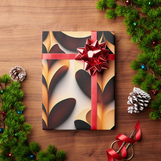 Parametric 3D Blume Gold Modernes Mosaikmuster Geschenkpapier (Feiertagsgeschenk)