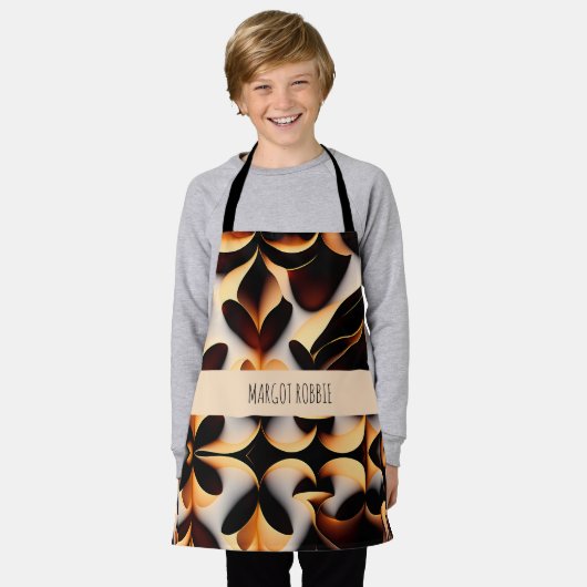 Parametric 3D Blume Gold Modernes Mosaikmuster Schürze (Getragen)