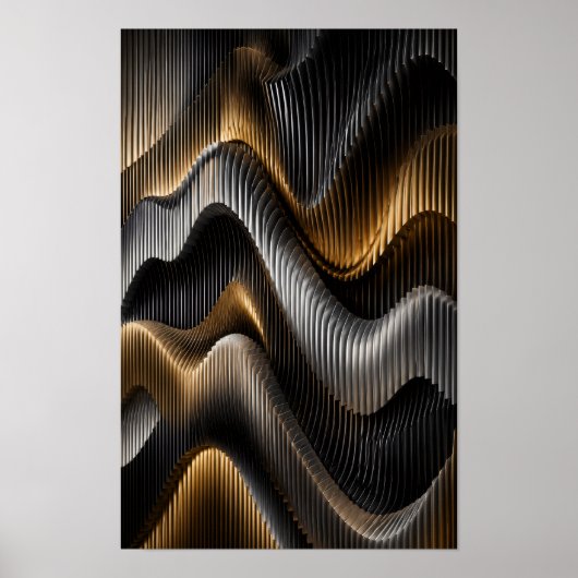 Parametrische Wellenwandkunst Poster (Vorne)
