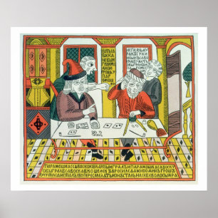 Paramoshka und Savoska (Holzschnittdruck) Poster