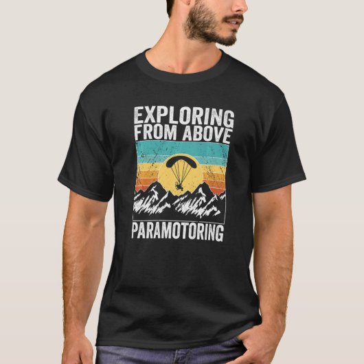 Paramotor Pilot Erkundung von oben T-Shirt (Vorderseite)
