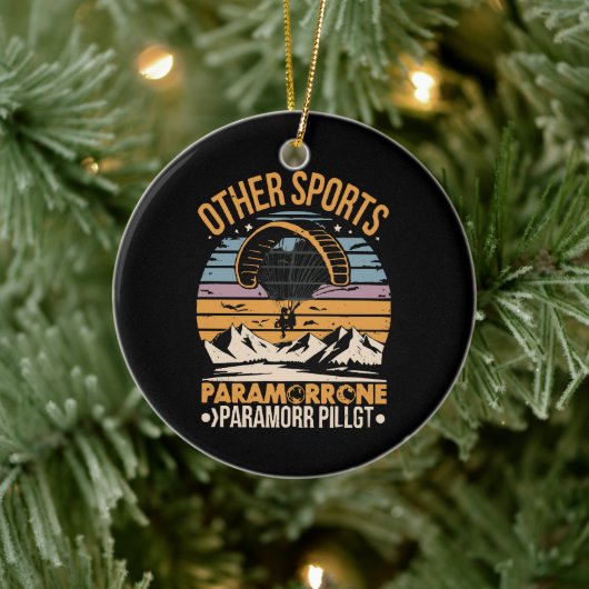 Paramotor Pilot Paramotoring Keramik Ornament (Baum)