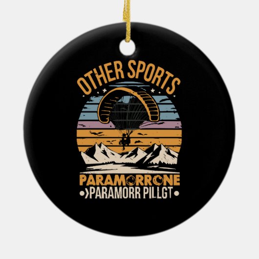 Paramotor Pilot Paramotoring Keramik Ornament (Hinten)