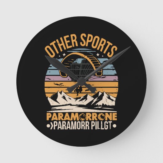 Paramotor-Pilot Paramotoring Runde Wanduhr (Vorderseite)