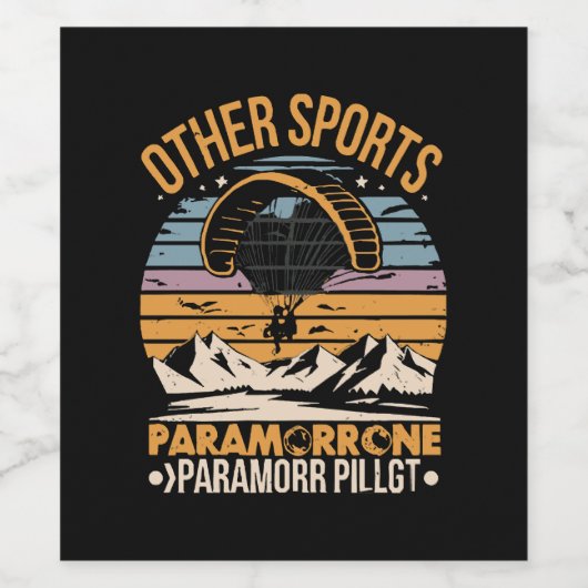 Paramotor Pilot Paramotoring Weinetikett (Einzelnes Label)