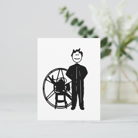 Paramotor Pilot Postkarte (Stehend Vorderseite)