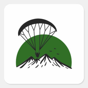 Paramotor Retro Vintage Quadratischer Aufkleber