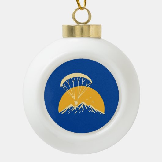 Paramotoring Retro Keramik Kugel-Ornament (Vorderseite)