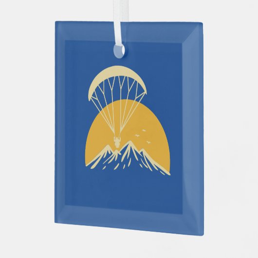 Paramotoring Retro Ornament Aus Glas (Vorderseite links)