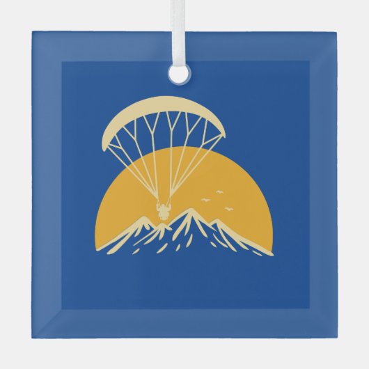 Paramotoring Retro Ornament Aus Glas (Vorderseite)