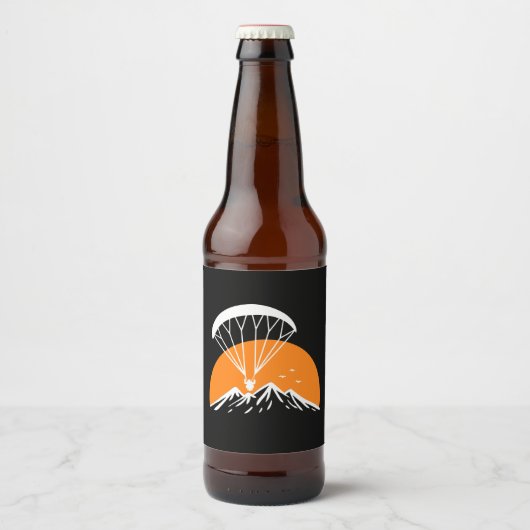 Paramotoring Retro Vintag Bierflaschenetikett (Vorderseite)