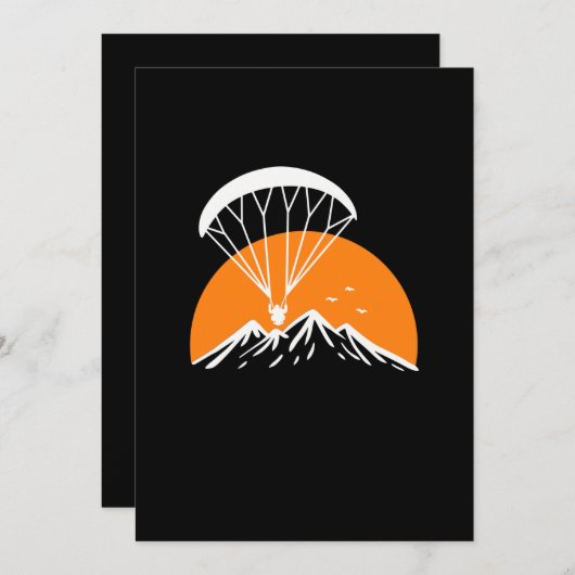 Paramotoring Retro Vintag Einladung (Vorne/Hinten)