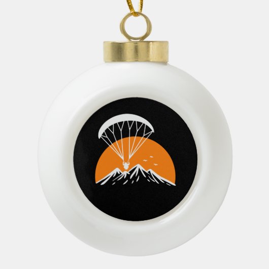 Paramotoring Retro Vintag Keramik Kugel-Ornament (Vorderseite)