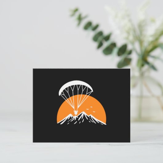 Paramotoring Retro Vintag Postkarte (Stehend Vorderseite)