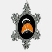 Paramotoring Retro Vintag Schneeflocken Zinn-Ornament (Links)