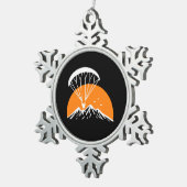 Paramotoring Retro Vintag Schneeflocken Zinn-Ornament (Rechts)