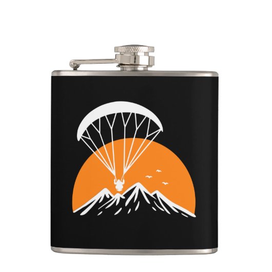Paramotoring Retro Vintage Flachmann (Vorderseite)