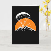 Paramotoring Retro Vintage Karte (Gelbe Blume)