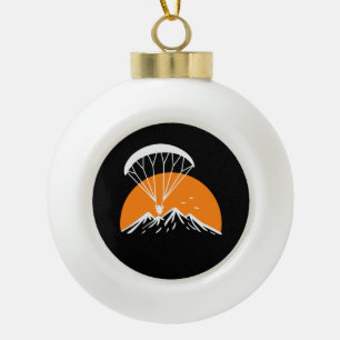 Paramotoring Retro Vintage Keramik Kugel-Ornament