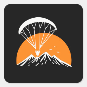Paramotoring Retro Vintage Quadratischer Aufkleber