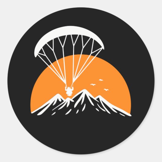 Paramotoring Retro Vintage Runder Aufkleber (Vorderseite)