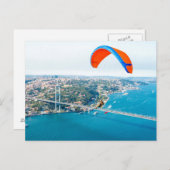 Paramotorpiloten, die über den Bosporus fliegen Postkarte (Vorne/Hinten)
