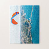 Paramotorpiloten, die über den Bosporus fliegen Puzzle (Vertikal)