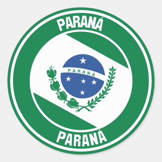 Paraná-RundEmblem Runder Aufkleber (Vorderseite)