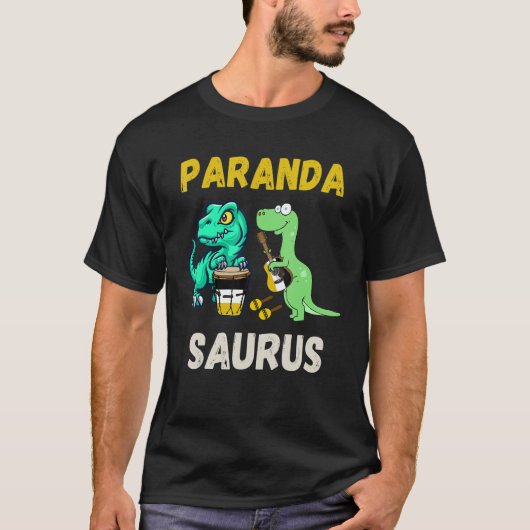 Parandasaurus Dinosaurs Playing Garifuna Drum And T-Shirt (Vorderseite)